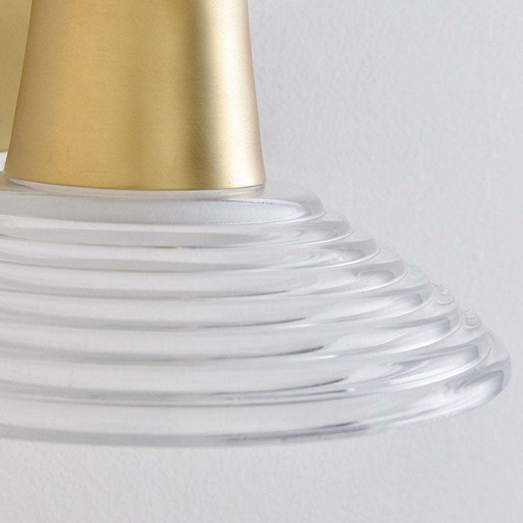 Ribbed Clear-Glass Wall Sconce — Brass