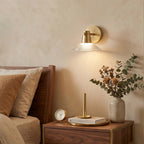 Ribbed Clear-Glass Wall Sconce — Brass