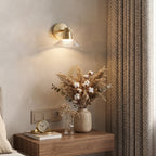Ribbed Clear-Glass Wall Sconce — Brass