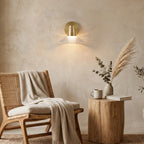 Ribbed Clear-Glass Wall Sconce — Brass