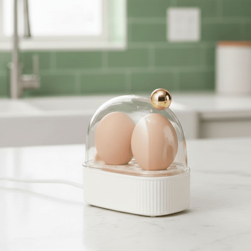 Electric Egg Cooker Compact 2 Egg Capacity Three Heat Settings