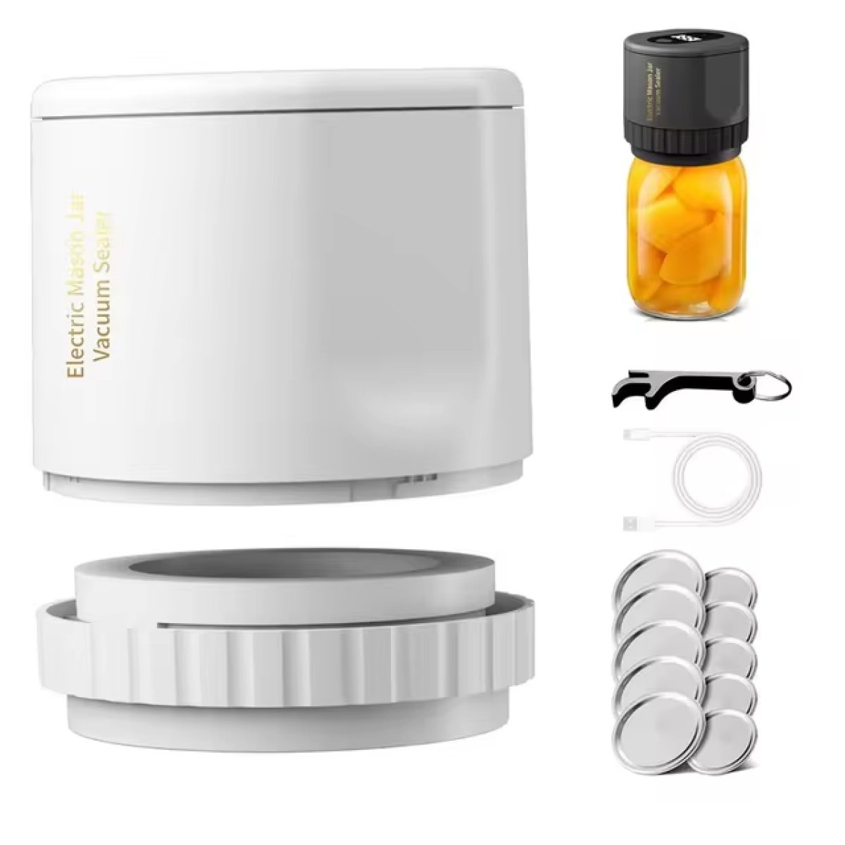 Cordless Electric Mason Jar Vacuum Sealer USB Rechargeable