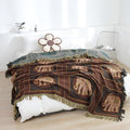 ElephantHouse: Summer Cotton Blanket with Boho Design, Elephant Motif & Decorative Tassels – for Sofa & Bedroom