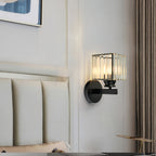Wall Sconce Light Iron Crystal E27 Base Glass Shade