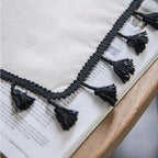 Elegant Fabric: Curtain with Embroidery & Tassels – Semi-Blackout & Modern for Living Areas