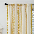 Elegant Fabric: Curtain with Embroidery & Tassels – Semi-Blackout & Modern for Living Areas
