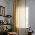 Elegant Fabric: Curtain with Embroidery & Tassels – Semi-Blackout & Modern for Living Areas