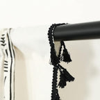 Elegant Fabric: Curtain with Embroidery & Tassels – Semi-Blackout & Modern for Living Areas
