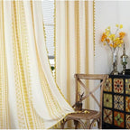 Elegant Fabric: Curtain with Embroidery & Tassels – Semi-Blackout & Modern for Living Areas