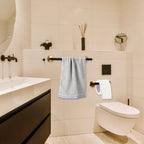 Elegance Kit: Towel Holder Bathroom – Modern Stainless Steel Set, Matte Black, with Rod, Hooks & Holders, Decorative & Easy to Care