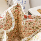 Elegance Basket: Canvas Storage Basket with Delicate Floral Pattern – Lightweight, Durable & Versatile for Shoes & Laundry