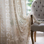 EleganzRauter: Curtains Lace Semi-Transparent – Decorative Diamond Pattern for a Bright Living Atmosphere