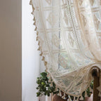 EleganzRauter: Curtains Lace Semi-Transparent – Decorative Diamond Pattern for a Bright Living Atmosphere