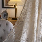 EleganzRauter: Curtains Lace Semi-Transparent – Decorative Diamond Pattern for a Bright Living Atmosphere