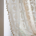 EleganzRauter: Curtains Lace Semi-Transparent – Decorative Diamond Pattern for a Bright Living Atmosphere