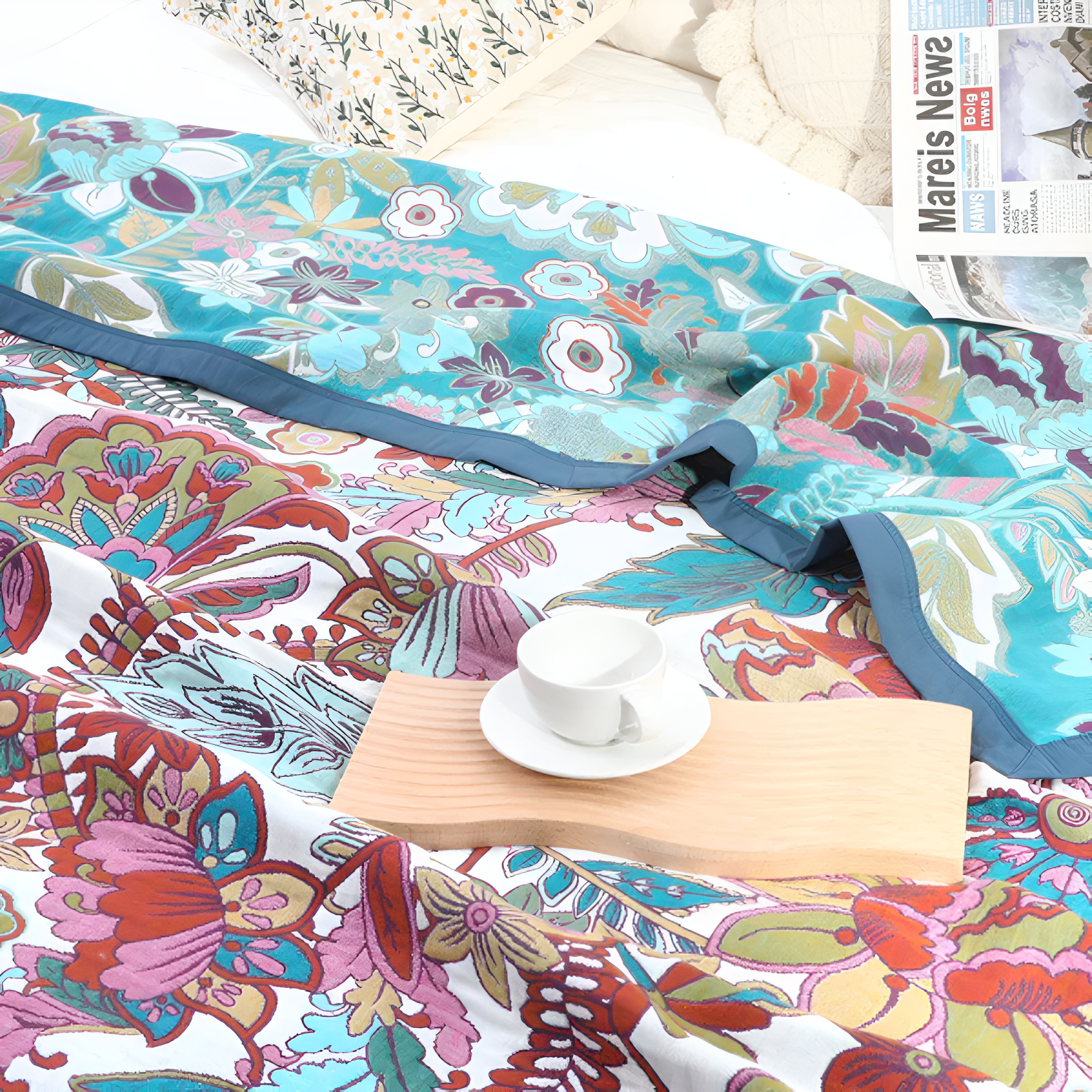 EleganceReversal: Cotton blankets made of cotton with a decorative floral pattern & soft texture – for bedroom & living area