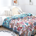 EleganceReversal: Cotton blankets made of cotton with a decorative floral pattern & soft texture – for bedroom & living area