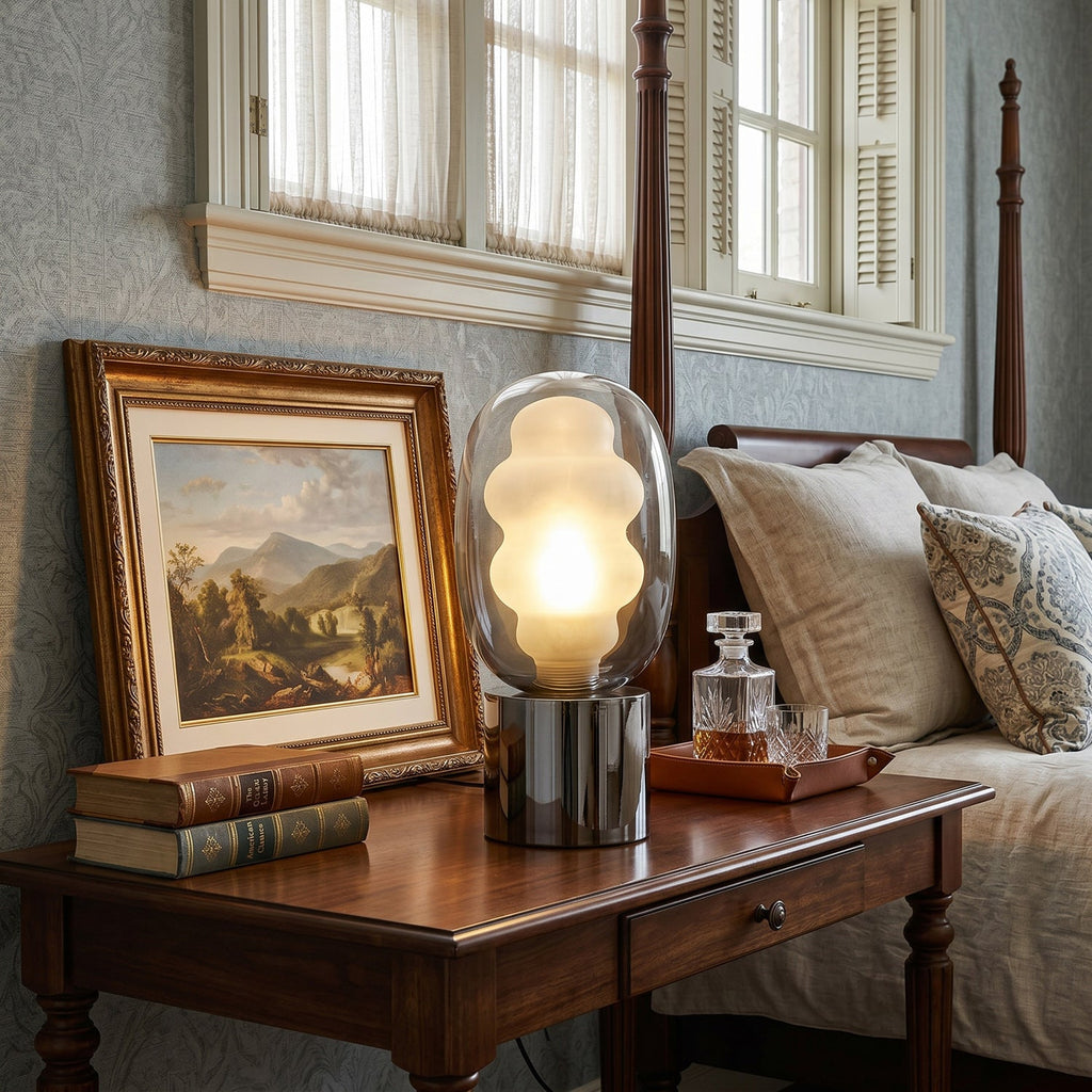 Wavy Tinted Glass Table Lamp