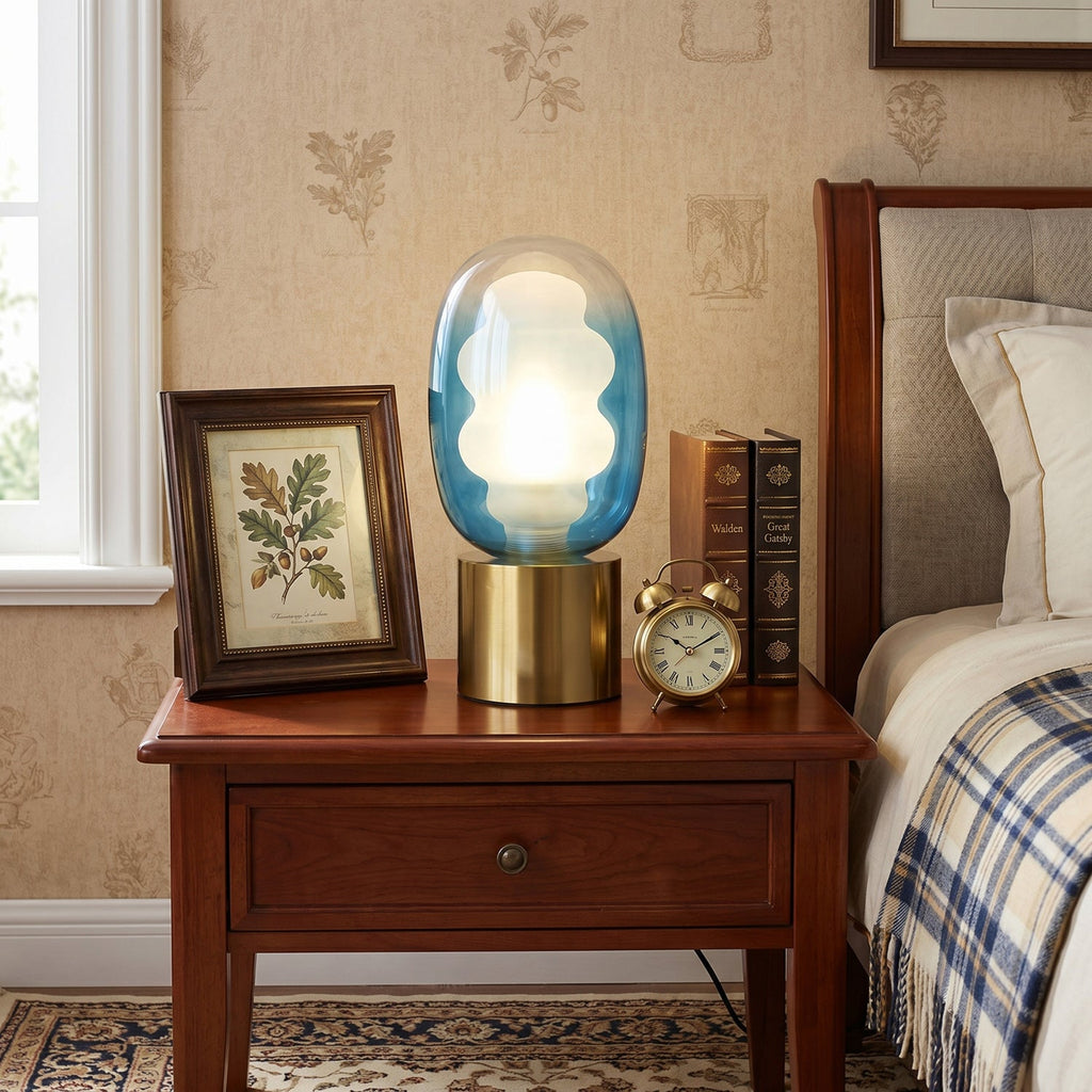 Wavy Tinted Glass Table Lamp