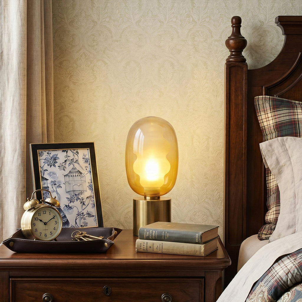 Wavy Tinted Glass Table Lamp