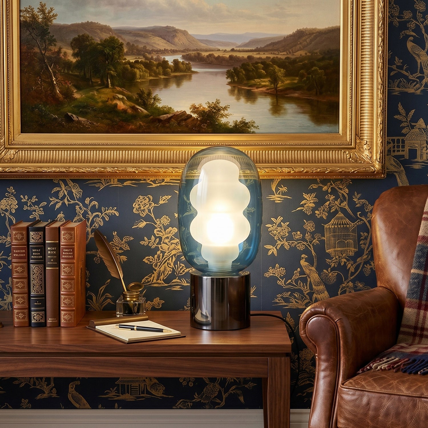 Wavy Tinted Glass Table Lamp