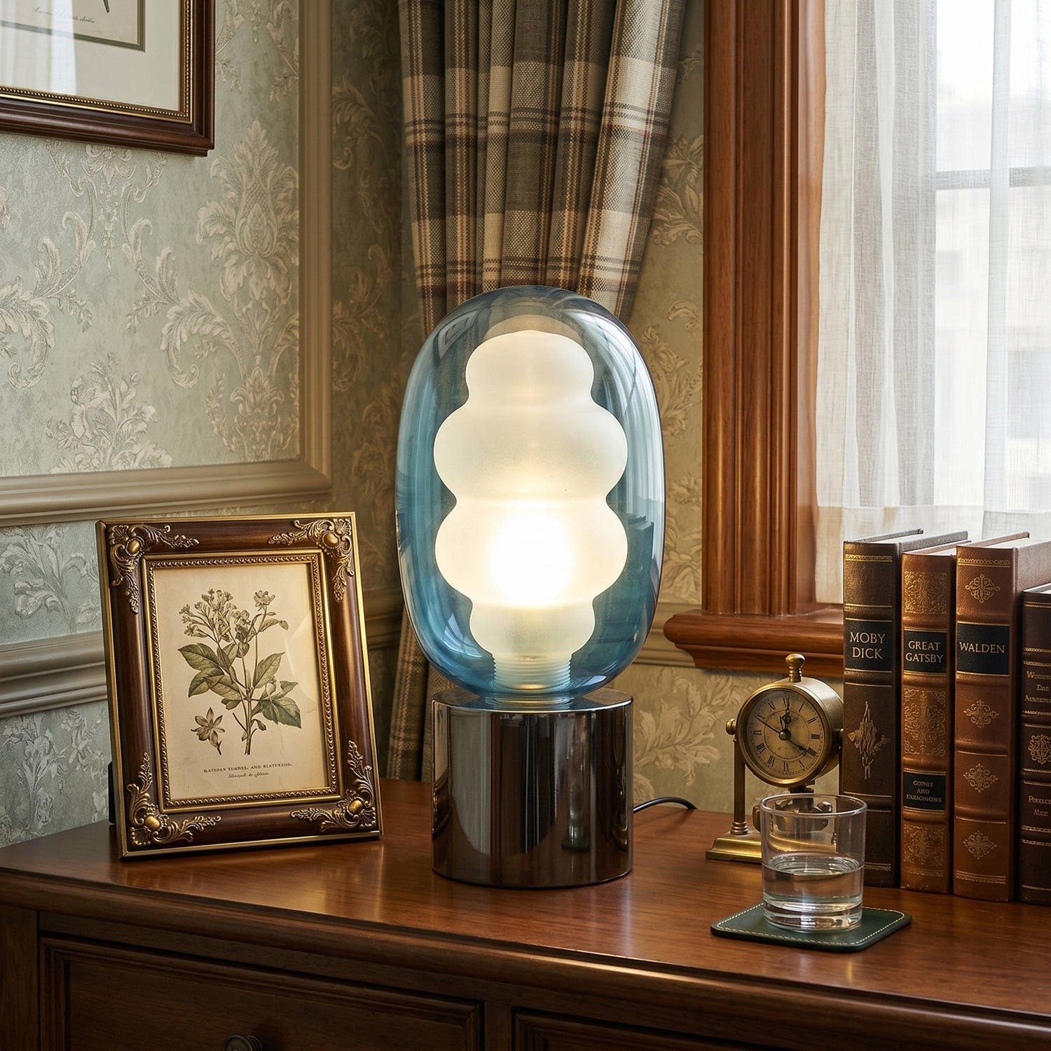 Wavy Tinted Glass Table Lamp