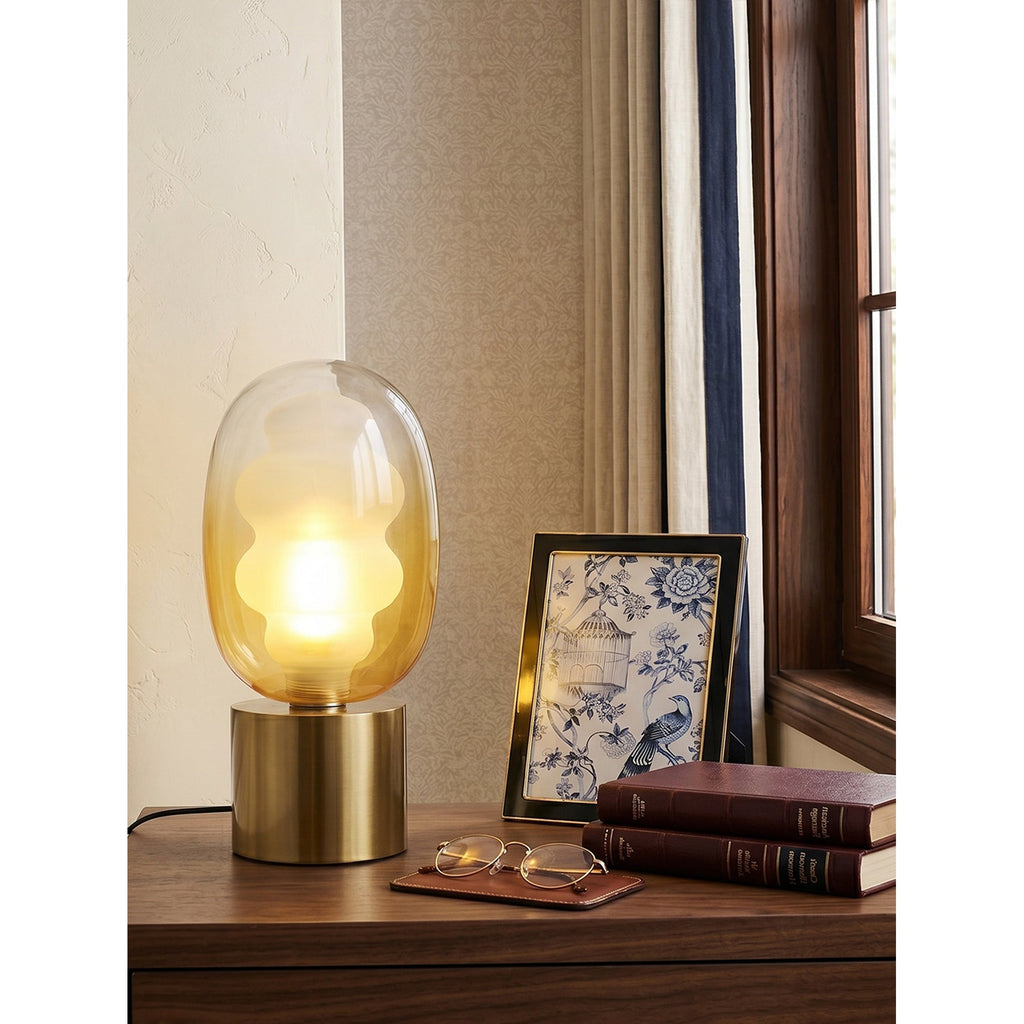 Wavy Tinted Glass Table Lamp