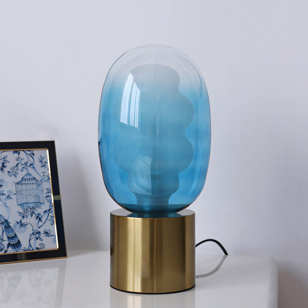 Wavy Tinted Glass Table Lamp