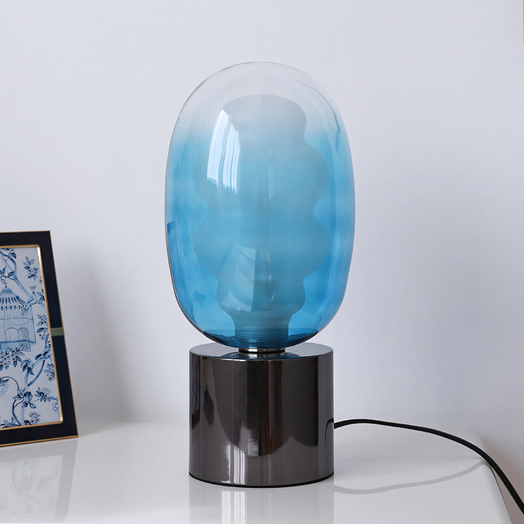 Wavy Tinted Glass Table Lamp