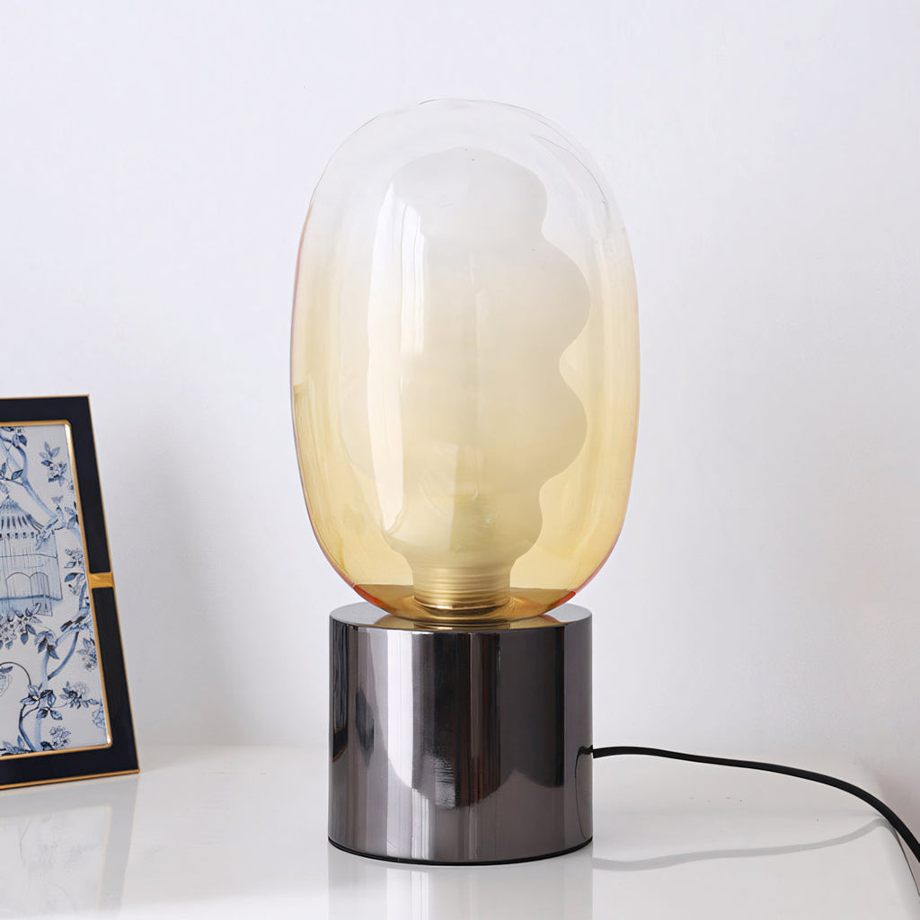 Wavy Tinted Glass Table Lamp