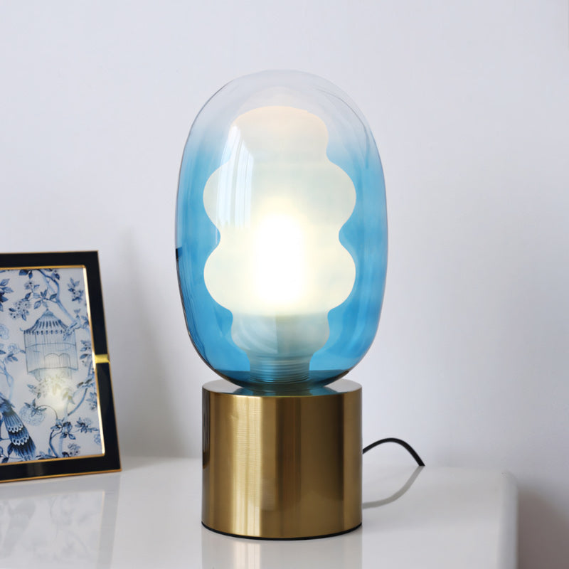 Wavy Tinted Glass Table Lamp