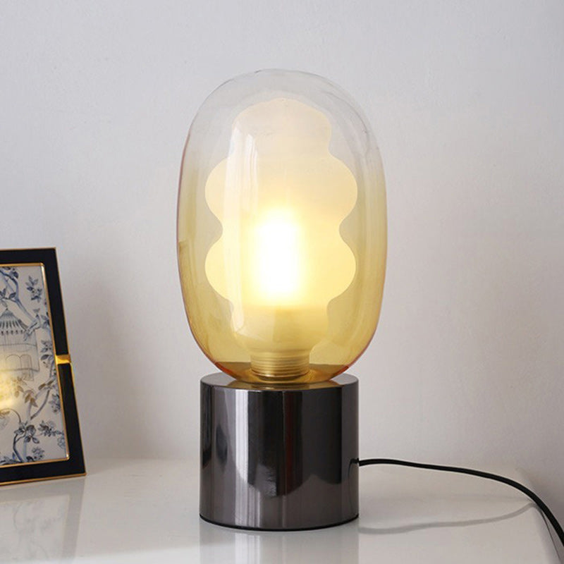 Wavy Tinted Glass Table Lamp