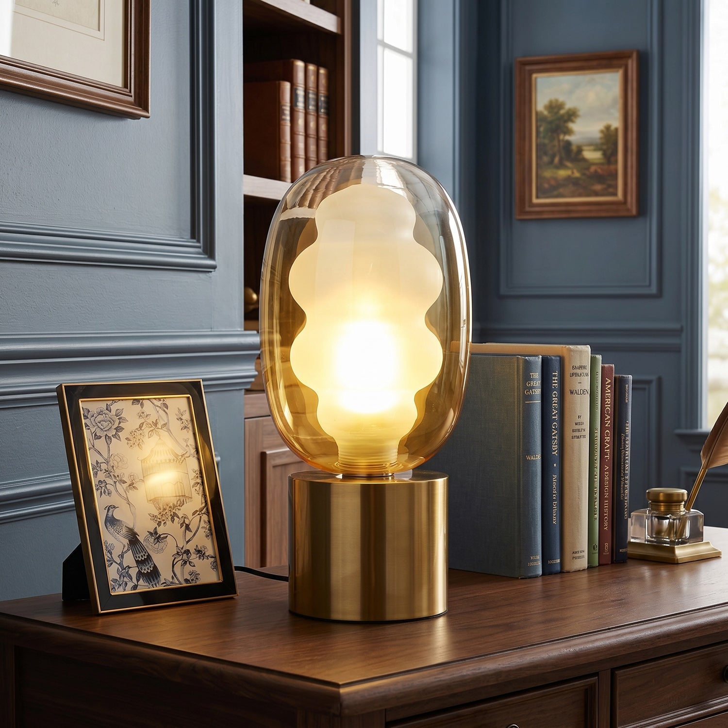 Wavy Tinted Glass Table Lamp