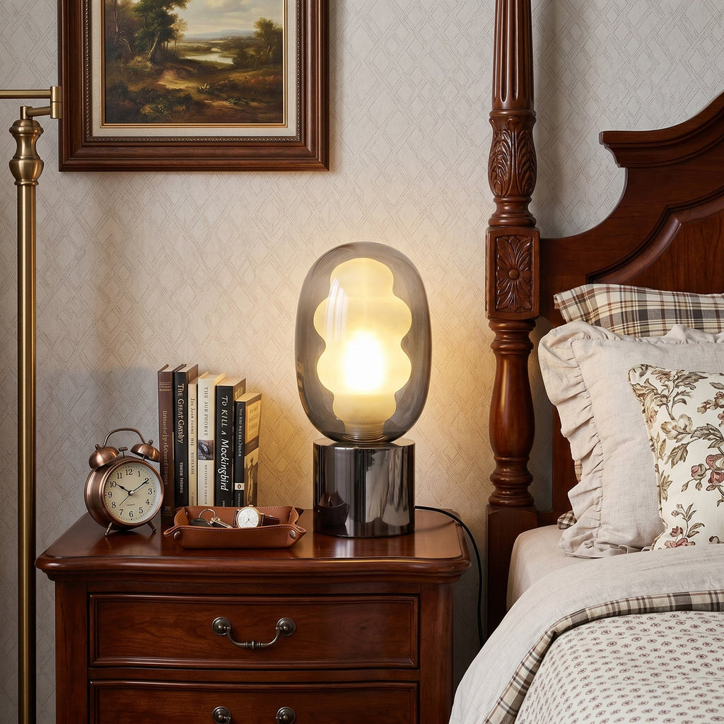 Wavy Tinted Glass Table Lamp