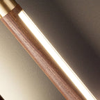 Slim Walnut & Acrylic Cylinder Pendant Light