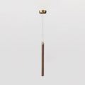 Slim Walnut & Acrylic Cylinder Pendant Light