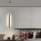 Slim Walnut & Acrylic Cylinder Pendant Light