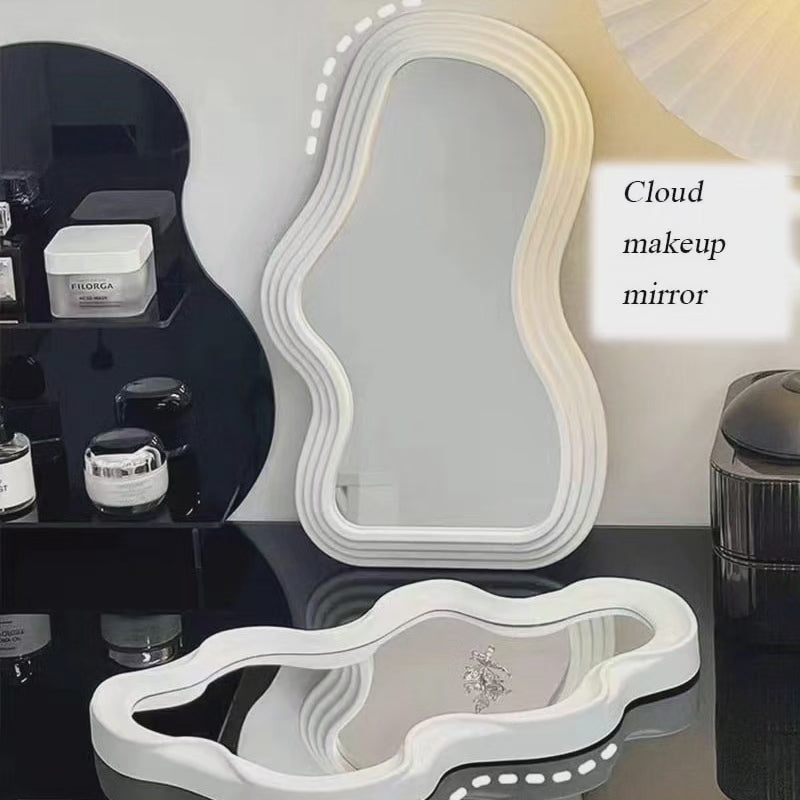 Wall Mirror Elongated Design Glass Mirror with Durable Frame Wall Mounted