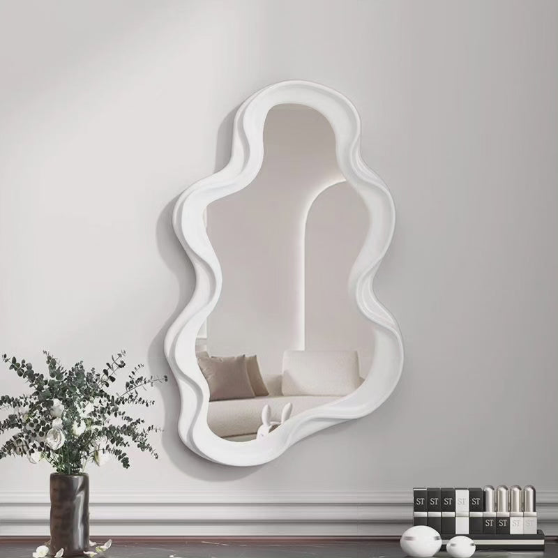 Wall Mirror Elongated Design Glass Mirror with Durable Frame Wall Mounted