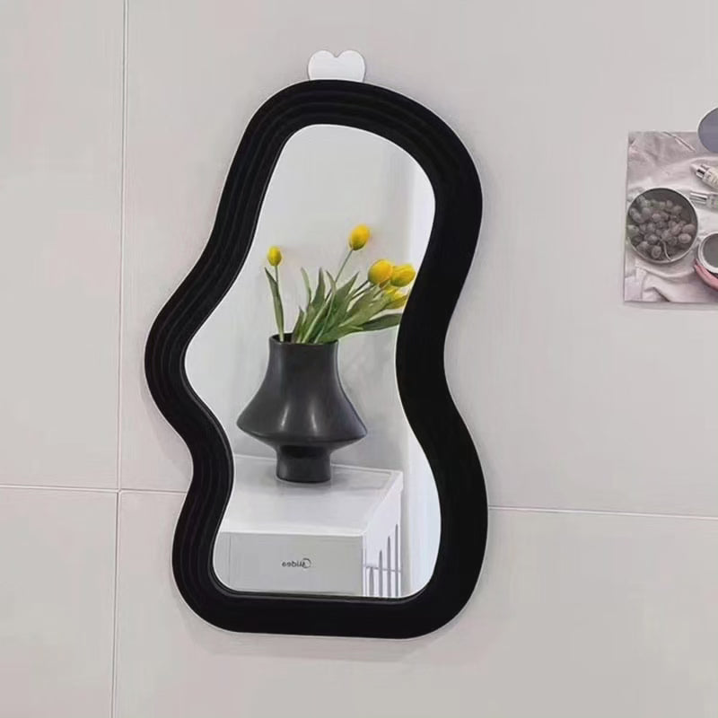 Wall Mirror Elongated Design Glass Mirror with Durable Frame Wall Mounted