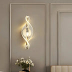 Elysian: LED Wall Light Made of Acrylic with Golden Cloud Design & Warm White Light – for Living Room & Hallway