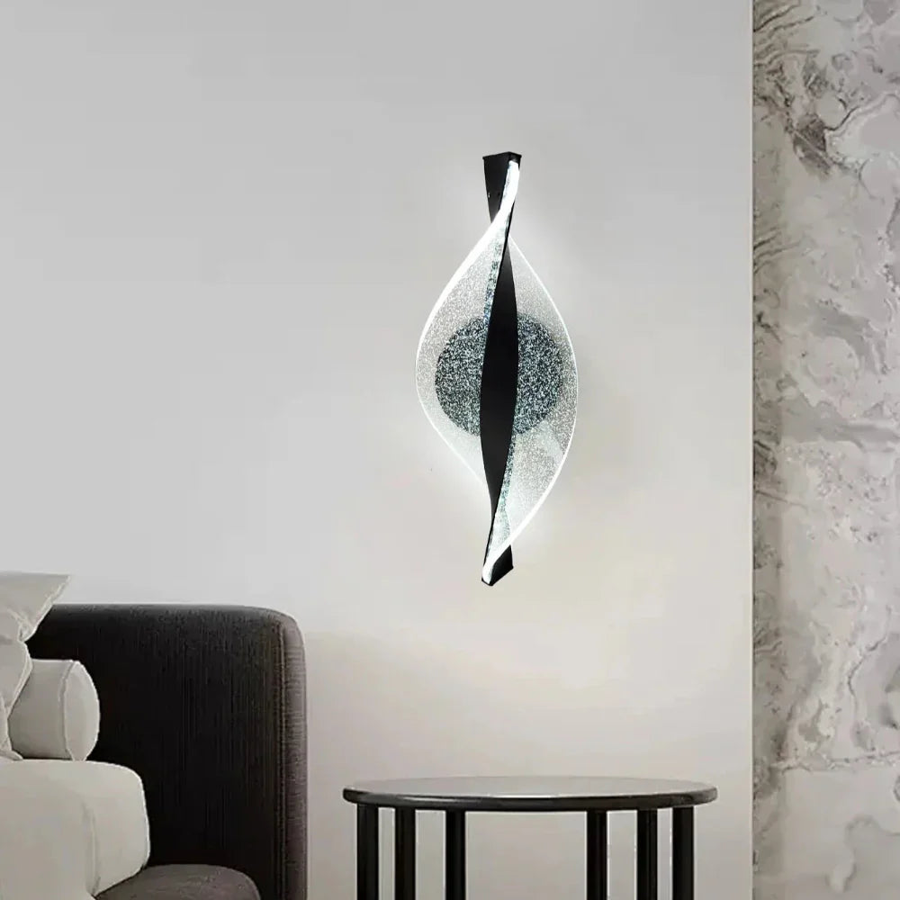 Elysian: LED Wall Light Made of Acrylic with Golden Cloud Design & Warm White Light – for Living Room & Hallway