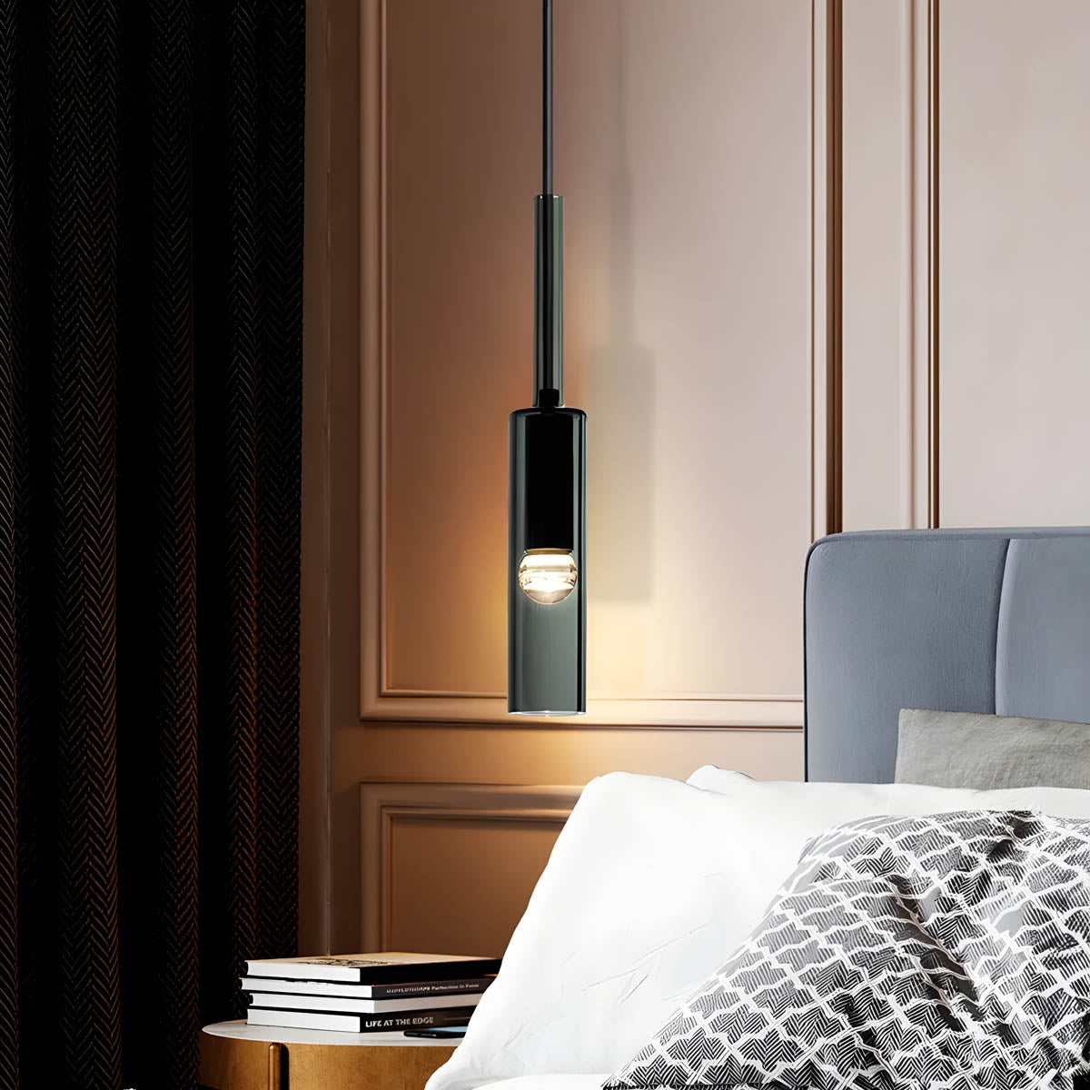 Elysséa: Pendant Light Made of Glass & Iron with Nordic Elegance & E27 Socket – for Living Rooms & Café Areas