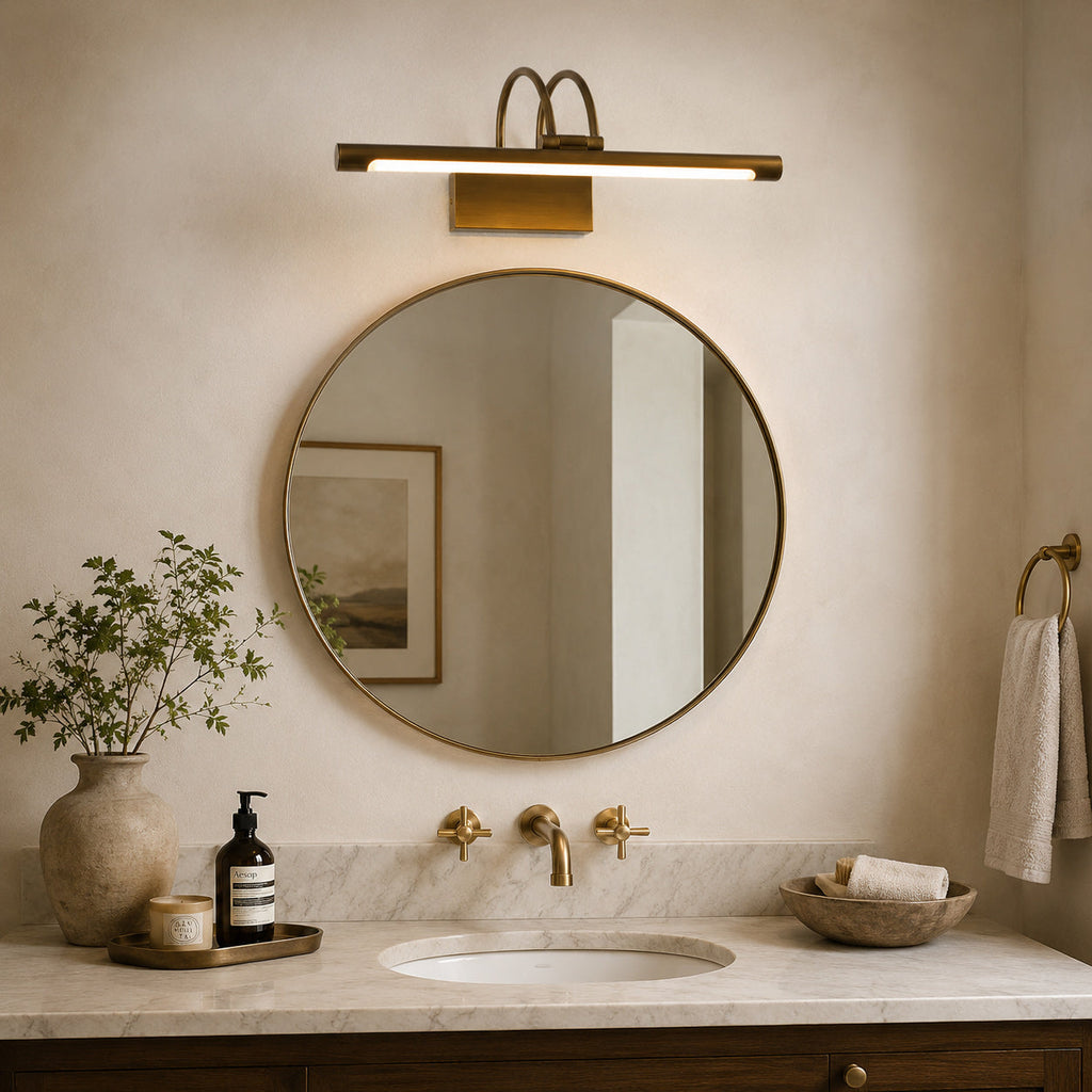 Dual-Arch LED Picture Wall Sconce — Brass