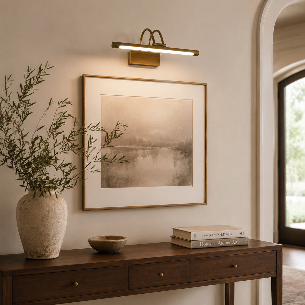Dual-Arch LED Picture Wall Sconce — Brass