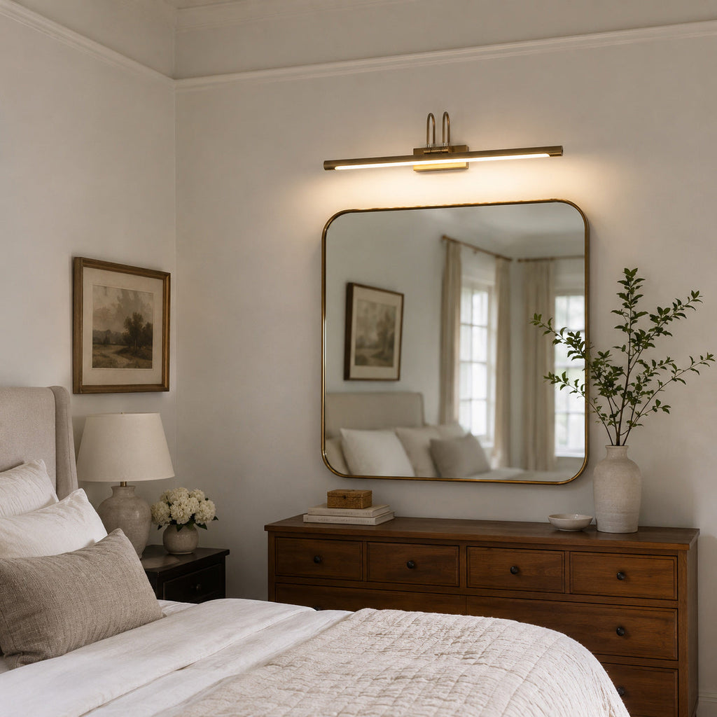 Dual-Arch LED Picture Wall Sconce — Brass
