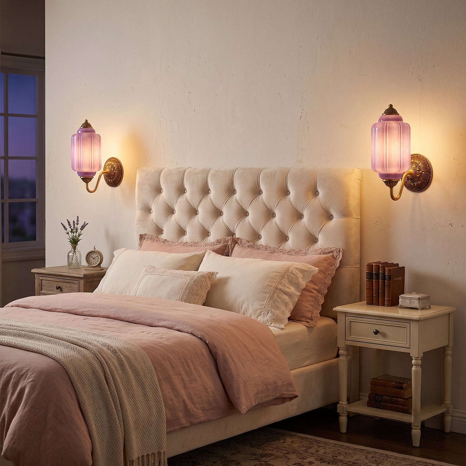 Fluted Melon-Glass Gooseneck Wall Sconce