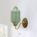Fluted Melon-Glass Gooseneck Wall Sconce