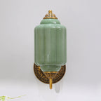 Fluted Melon-Glass Gooseneck Wall Sconce