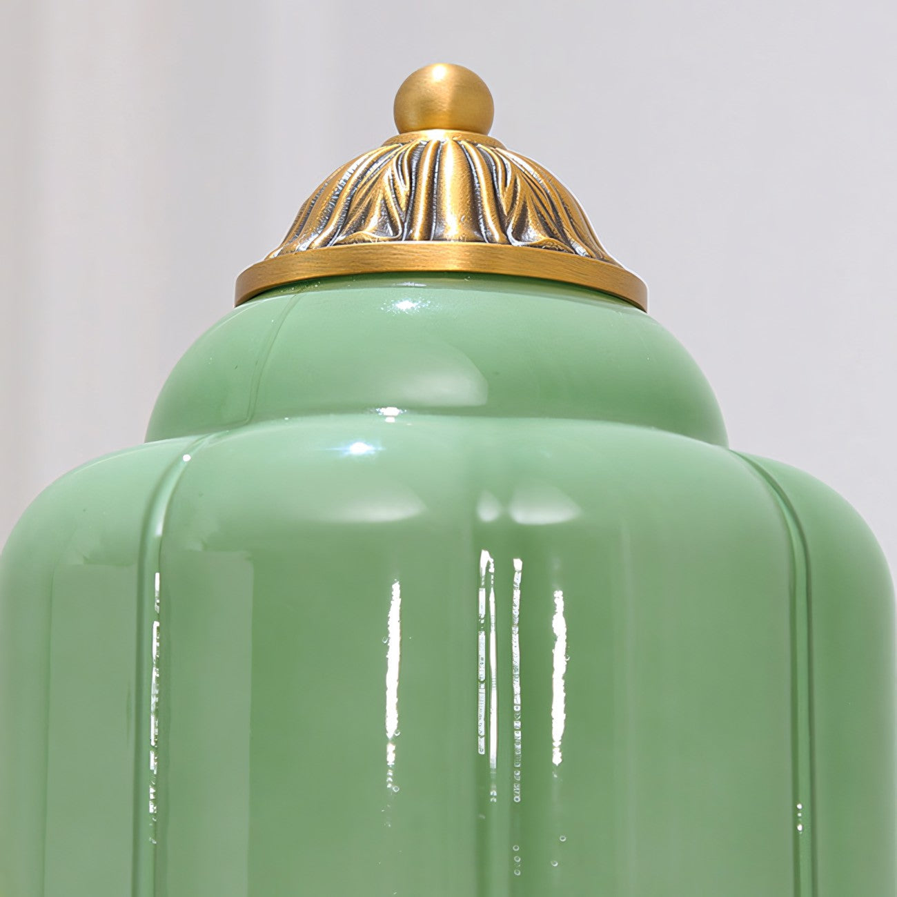 Fluted Melon-Glass Gooseneck Wall Sconce
